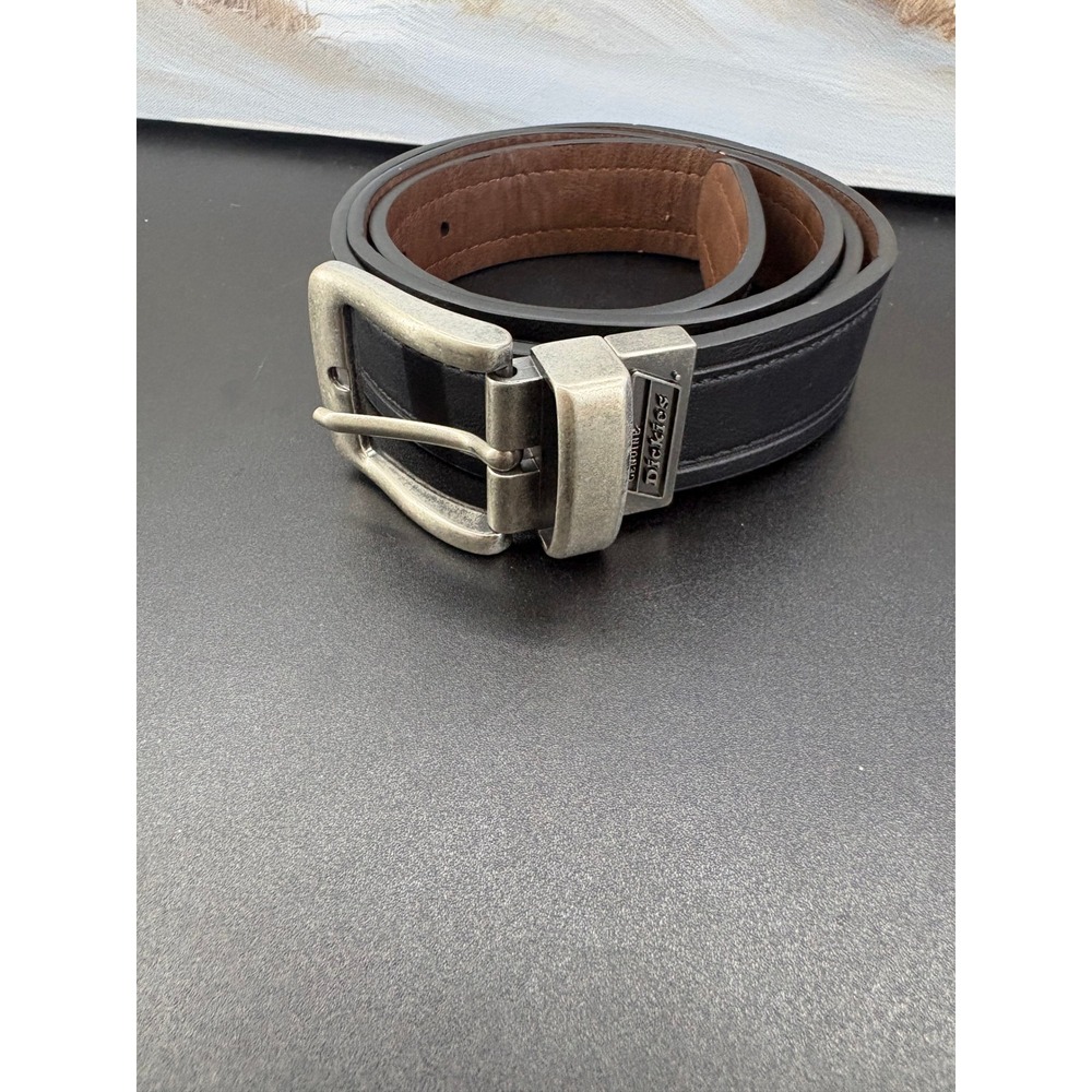 Dickies Mens Reversible Belt Black Brown Silver Swivel Buckle Size 38